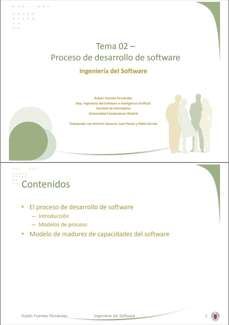 Imágen de pdf Tema 02 - Proceso de Desarrollo de Software - Ingeniería del Software